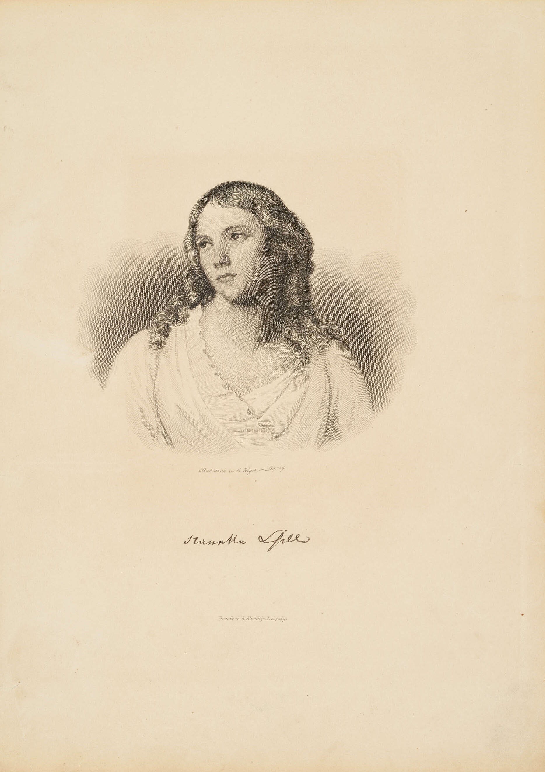 August Weger, Bildnis Christiane Karoline (Nanette) Schiller