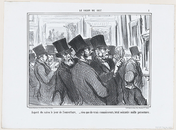 Honoré Daumier, Comment, c'est dans cette cave que sont les scultpures?..., from Le Salon de 1857, published in "Le Charivari"