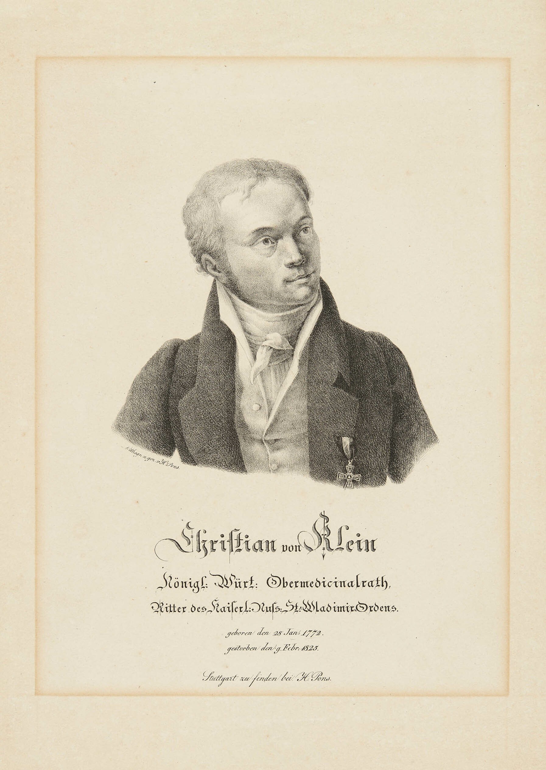 Heinrich Pons, Bildnis Karl Christian von Klein