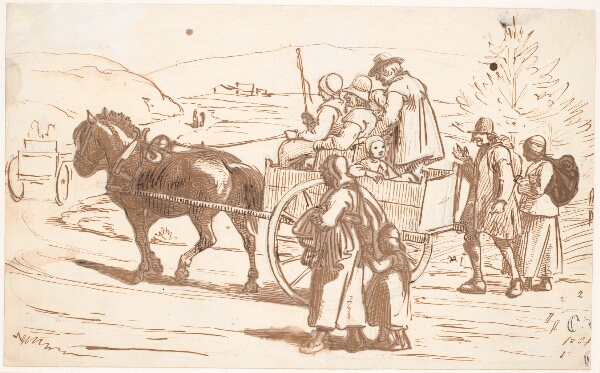 Wilhelm Marstrand, Bønder fra Orsa Sogn kører til Kirke, Dalarne