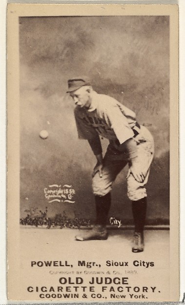 Goodwin & Company, James Edwin "Jim" Powell, Manager and 1st Base, Sioux City Corn Huskers, from the Old Judge series (N172) for Old Judge Cigarettes