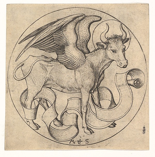 Martin Schongauer, The Ox of St. Luke