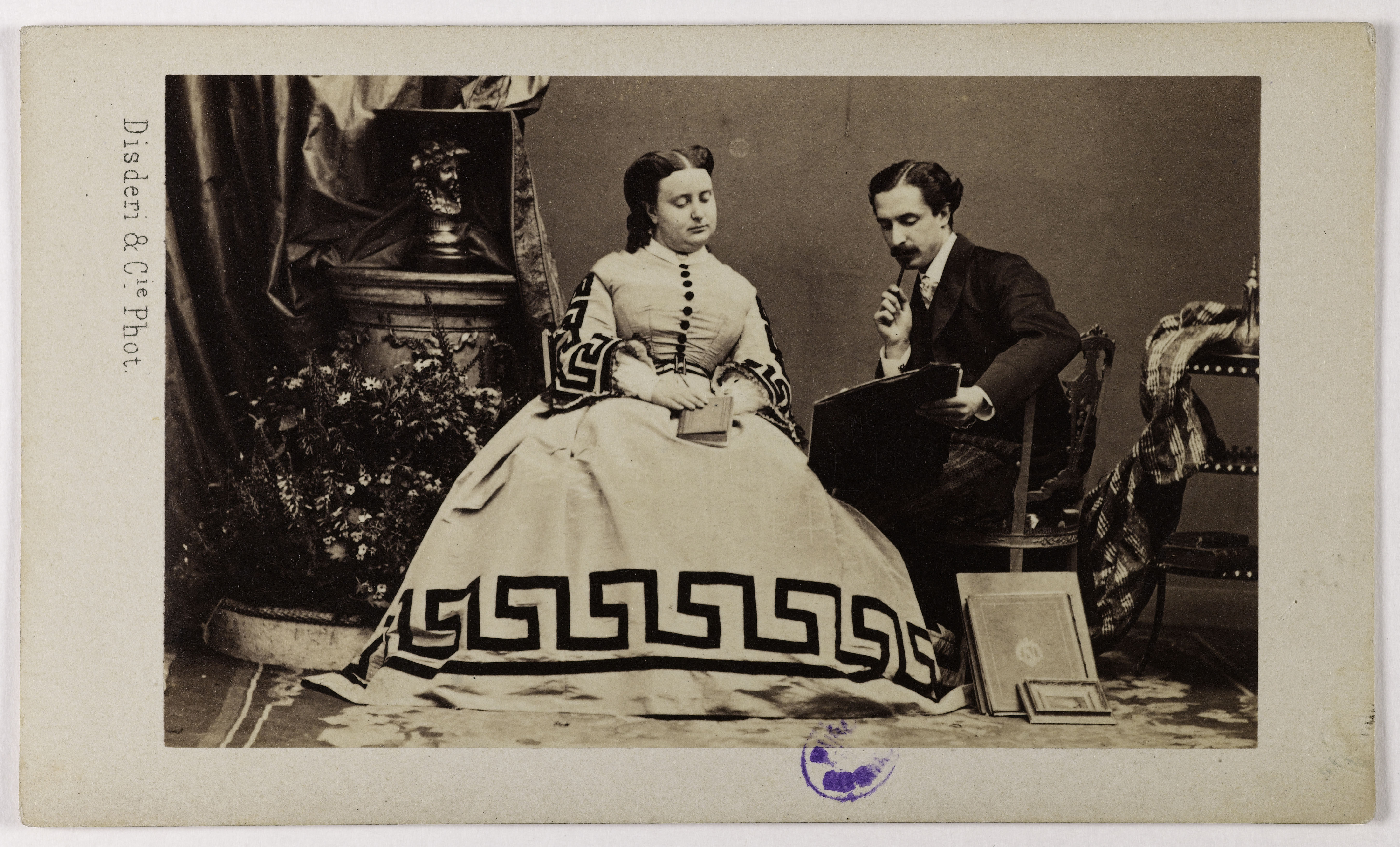 Disderi & Cie, Portrait du Prince Placide et de la Princesse Augusta Amélie Bonaparte Gabrielli (1836-1900)