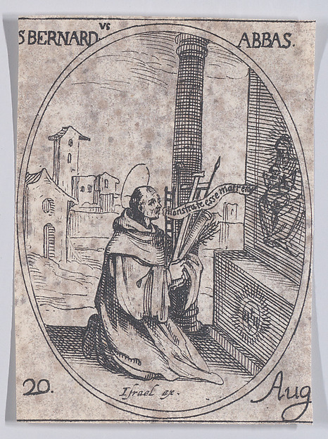 Jacques Callot, S. Bernard, abbé (St. Bernard of Clairvaux, Abbot), August 20th, from "Les Images De Tous Les Saincts et Saintes de L'Année" (Images of All of the Saints and Religious Events of the Year)