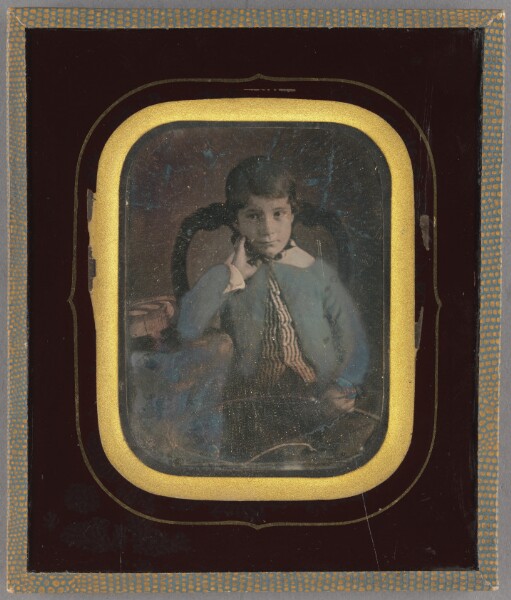 Unknown, [Portrait of a Seated Young Boy with Hand to Face]