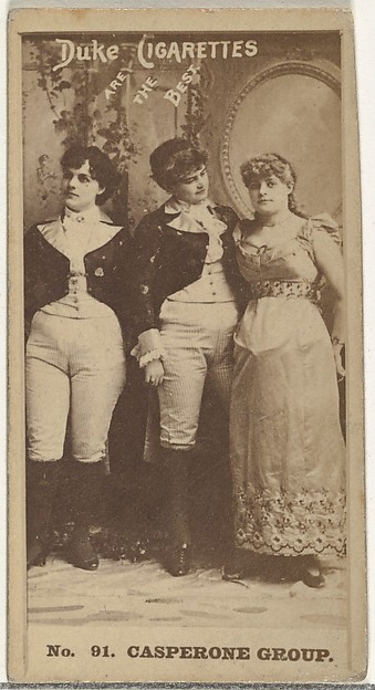 W. Duke, Sons & Co., Card Number 91, Casperone Group, from the Actors and Actresses series (N145-6) issued by Duke Sons & Co. to promote Duke Cigarettes