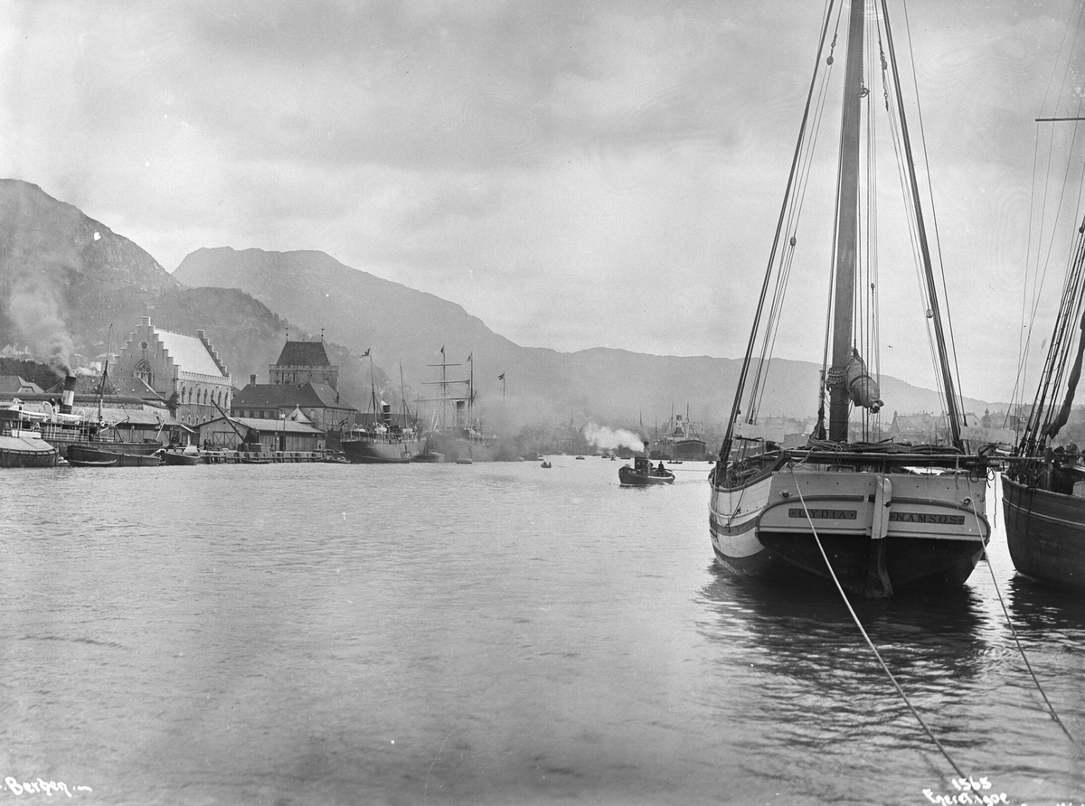 Anders Beer Wilse, Prot: Bergen - Fra Havnen fra Fyren 25. Juli 1902
