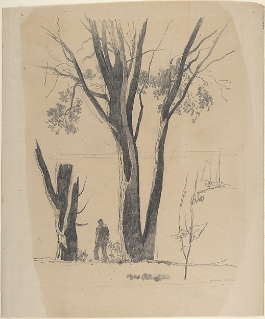 Odilon Redon, Study of Man between Trees