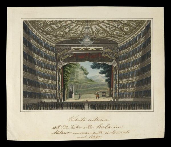 Unknown, Interior view of the Scala Theatre Milan, newly restored in 1830