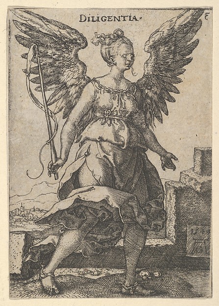 Heinrich Aldegrever, Diligence, from "Virtues and Vices"