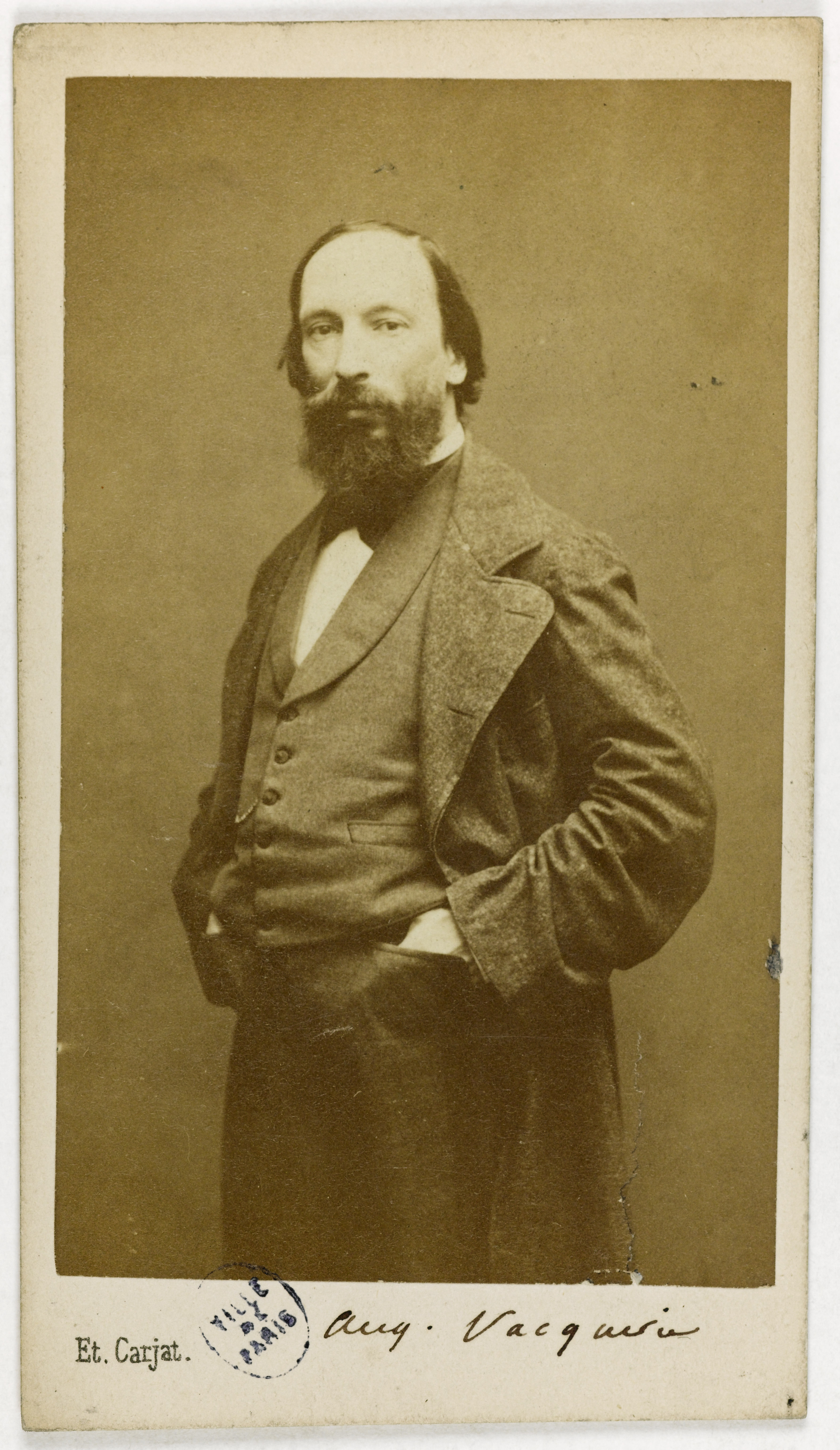 Carjat & Cie, Portrait d'Auguste Vacquerie (1819-1895), écrivain, journaliste et photographe