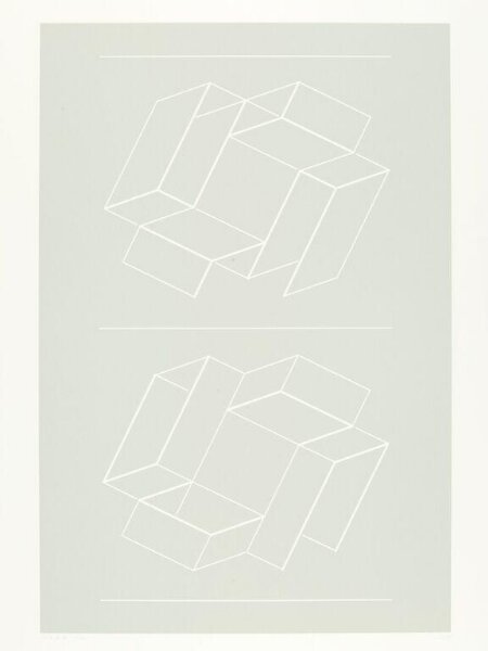 Josef Albers, Plate 2 from the suite of ten entitled 'White Embossing on Gray'.