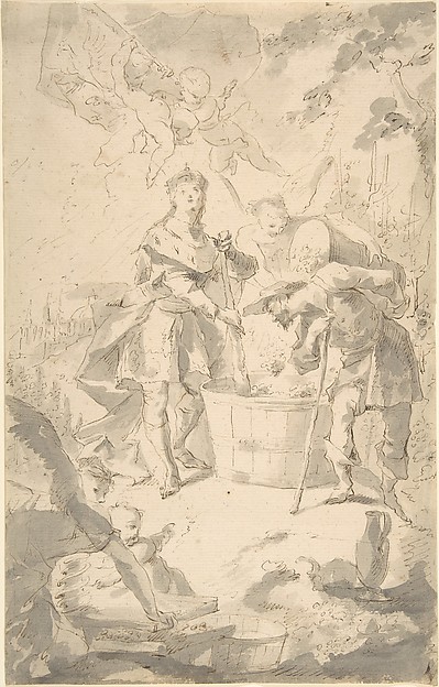 Franz Anton Maulbertsch, Saint Wenceslas at the Vintage, Attended by Angels and Putti