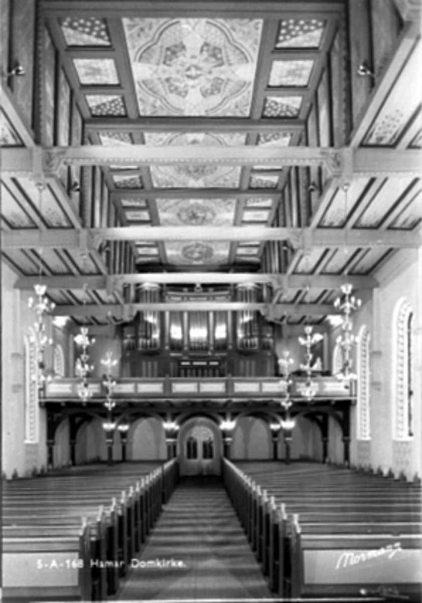 Anno Domkirkeodden, INTERIØR, HAMAR DOMKIRKE SETT FRA ALTERET