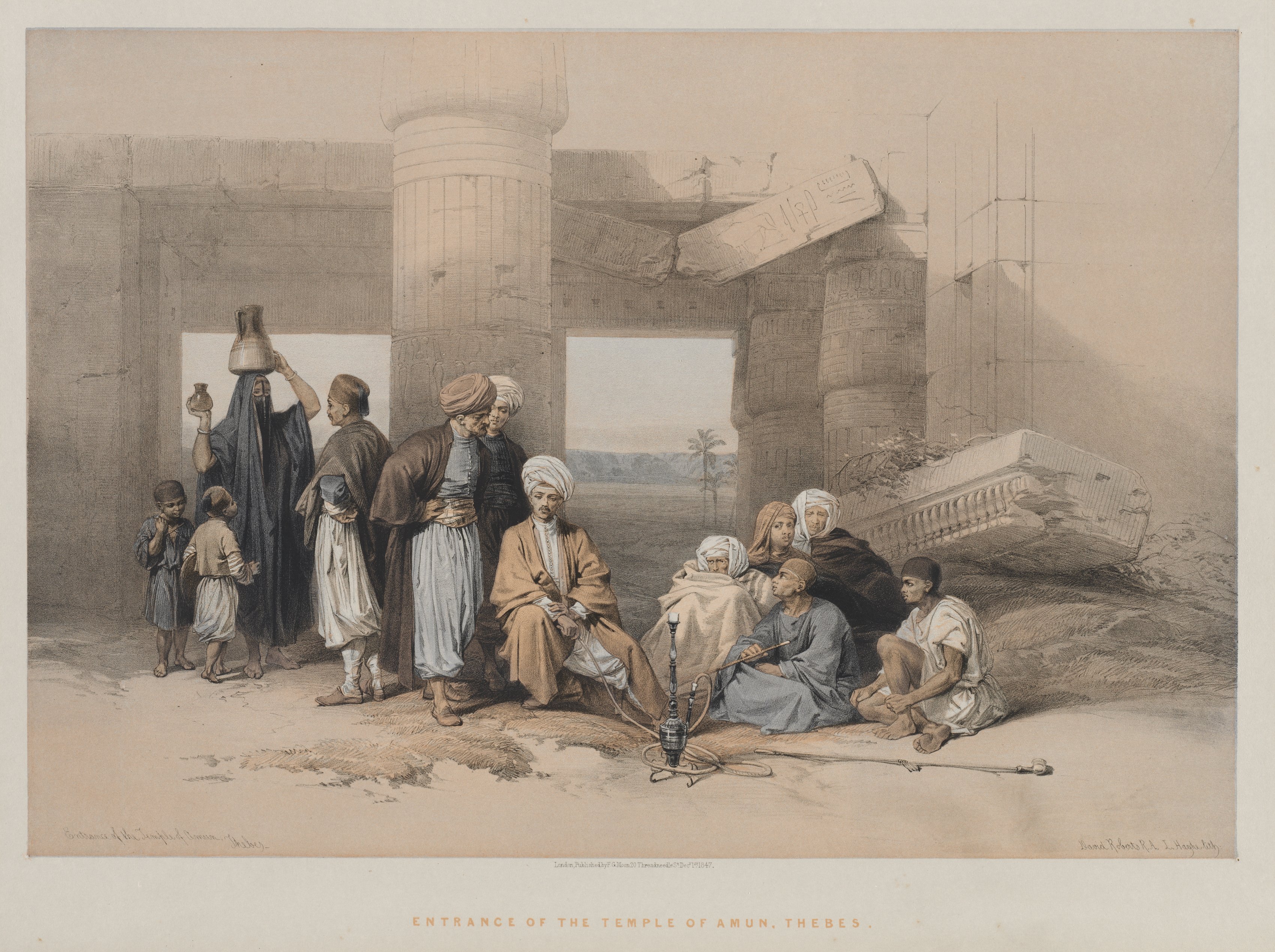 Louis Haghe, Egypt and Nubia, Volume II: Entrance of the Temple of Amun, Thebes