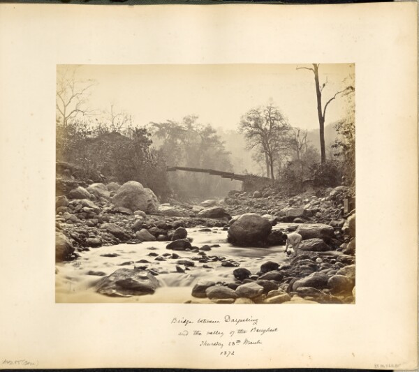 Samuel Bourne, Darjeeling; Bridge over the Rungoo near its junction with the Runjeet
