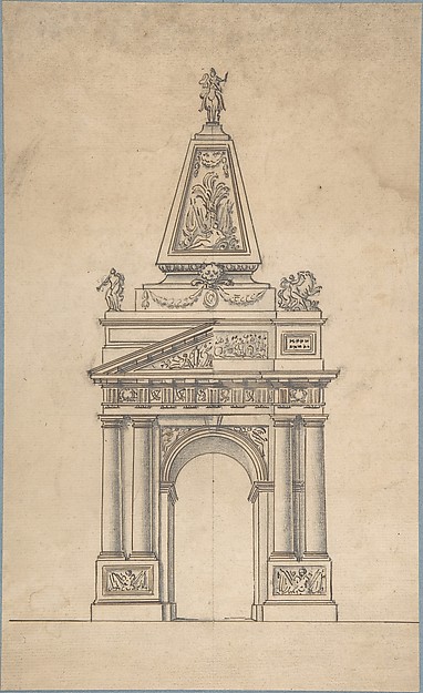 Anonymous, French, 18th century, Design for a Triumphal Arch