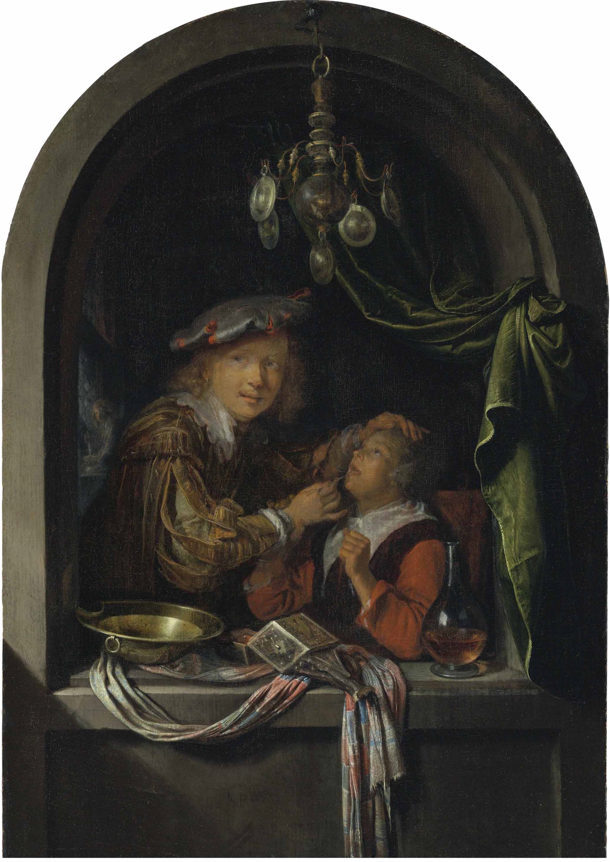 Gerrit Dou, A barber-surgeon examining a girl