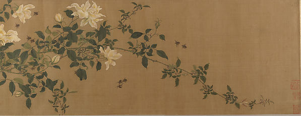 Unidentified artist, Yellow Roses and Bees, Pink Roses and Wasps