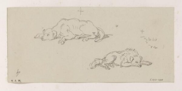 George Chinnery, Two studies of a sleeping dog