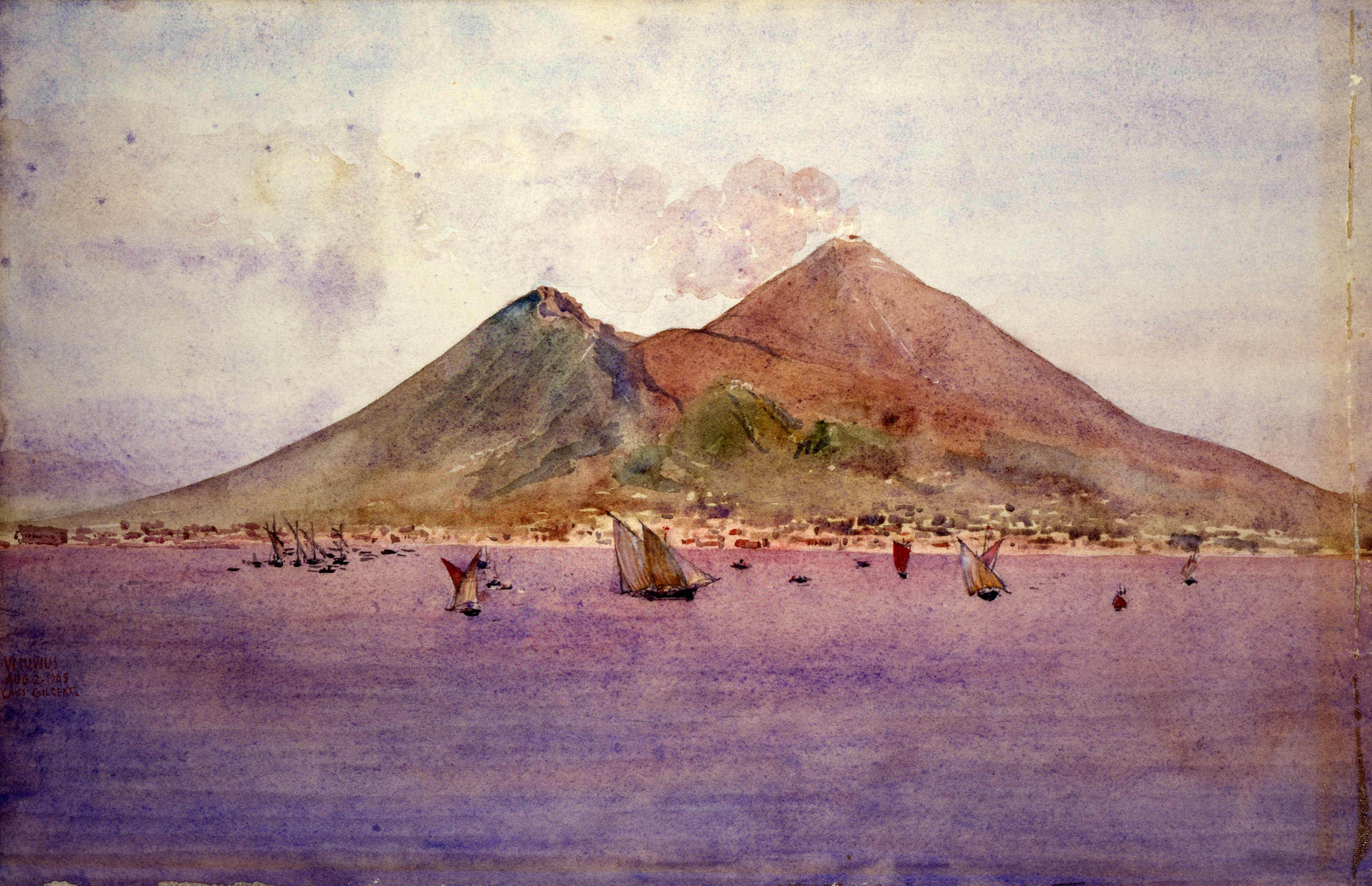 Cass Gilbert, Mt. Vesuvius from the Bay of Naples