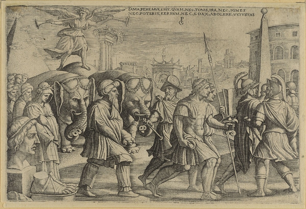 Georg Pencz, Triumph des Ruhms, Blatt aus der Folge der Triumphe nach Petrarca
