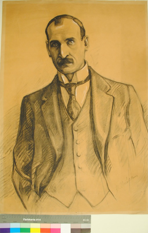 Unknown artist, Drawing. Portrait of Johan Linde.