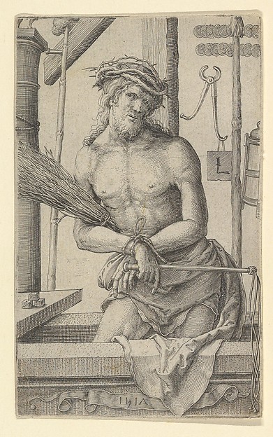 Lucas van Leyden, Christ as the Man of Sorrows with the Instruments of the Passion.