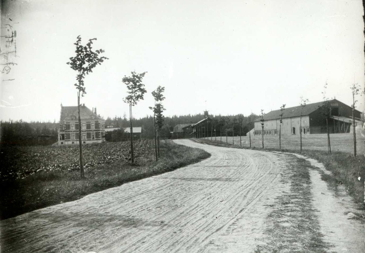 Fredrik Emil Faye, Evje herregård, Dilling, Rygge. Gårdstun. Fra serie fotografert av kammerherre Fredrik Emil Faye (1844-1903), Dal gård, Ullensaker.