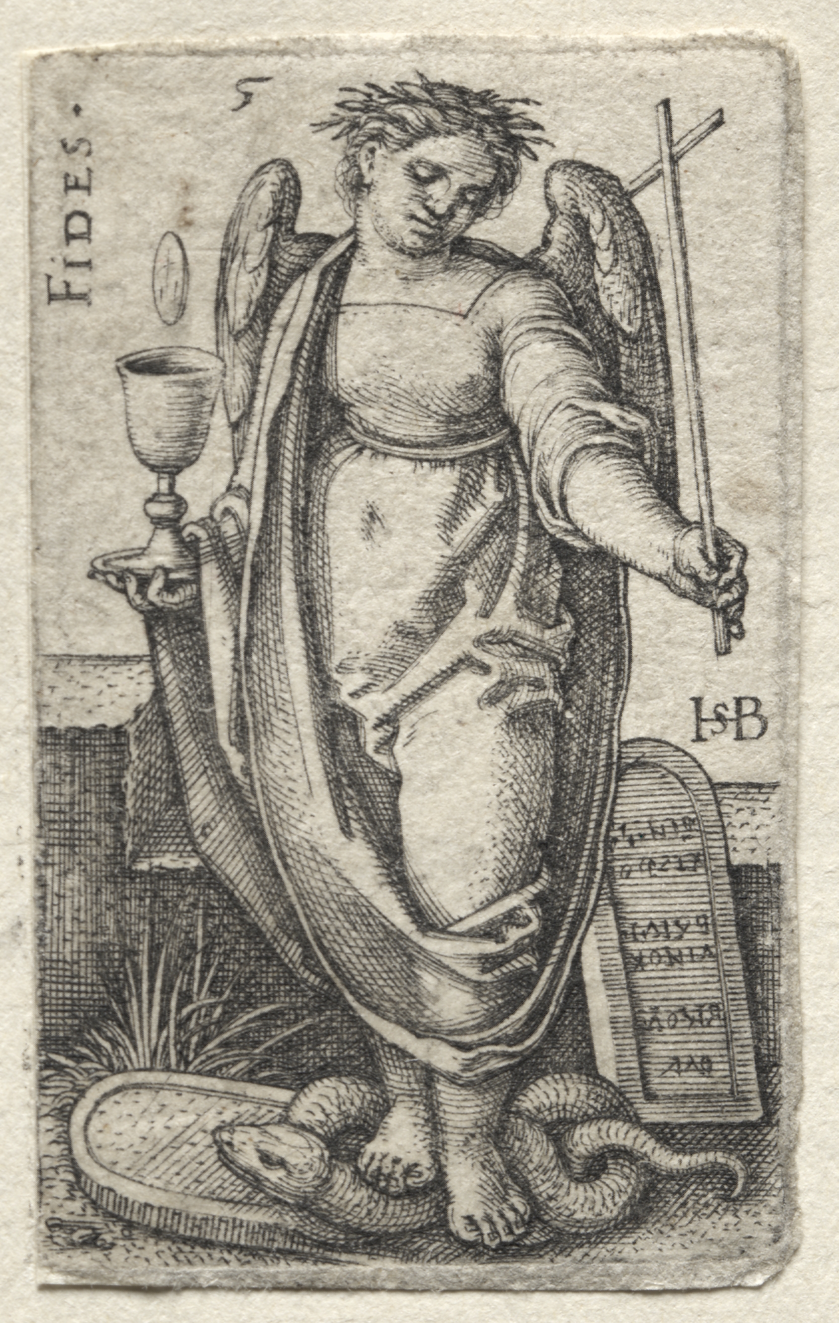 Hans Sebald Beham, The Knowledge of God and the Seven Cardinal Virtues:  Fidelity - Fides