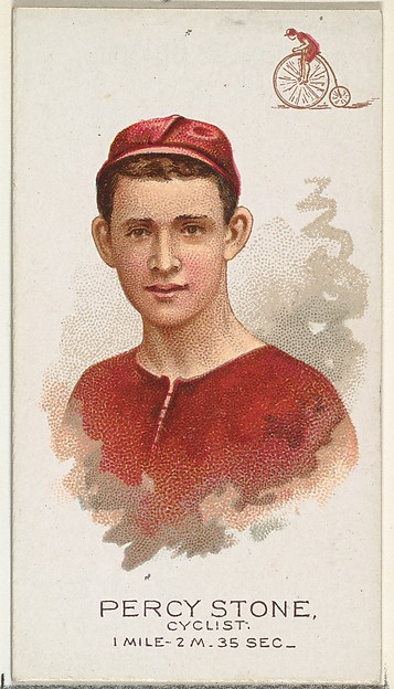 Allen & Ginter, Percy Stone, Cyclist, from World's Champions, Series 2 (N29) for Allen & Ginter Cigarettes