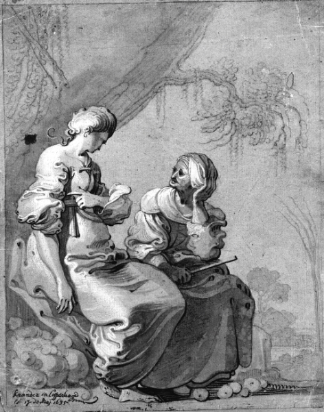 Karel van Mander III, Vertumnus og Pomona siddende under et træ.