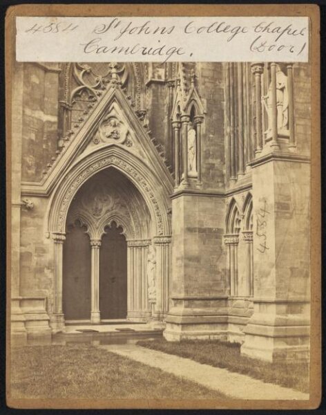 Francis Frith, St. John's College Chapel (Door).  Cambridge