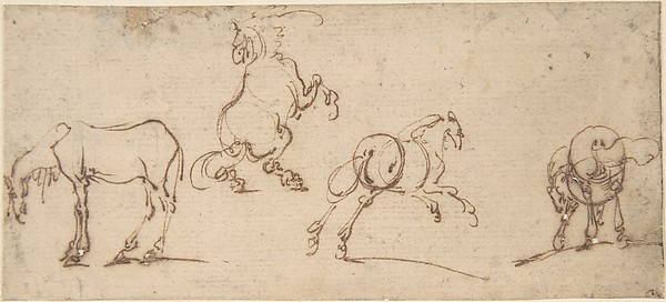Jacques Callot, Four Studies of Horses