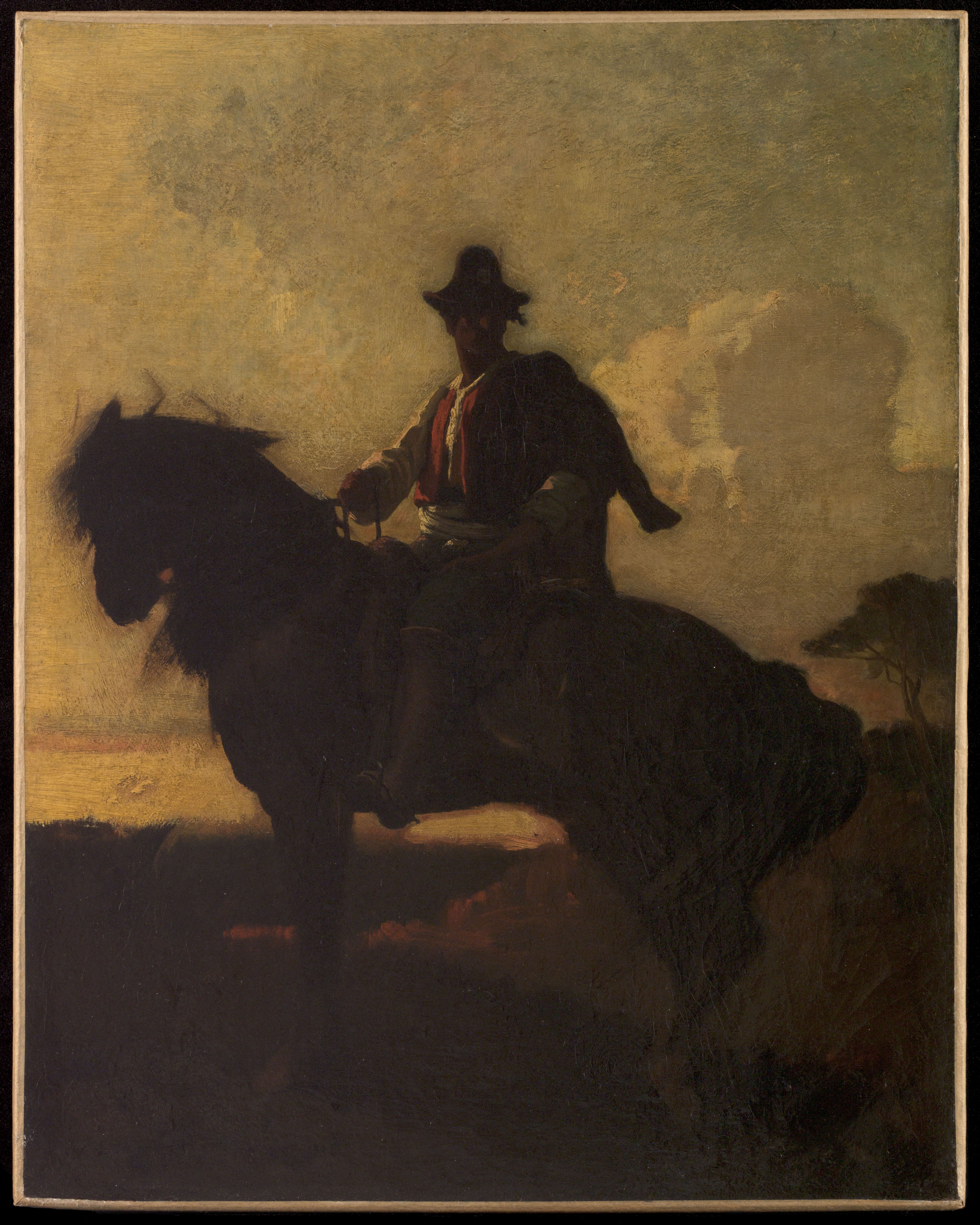 François Nicolas Chifflart, Berger à cheval dans la campagne de Rome