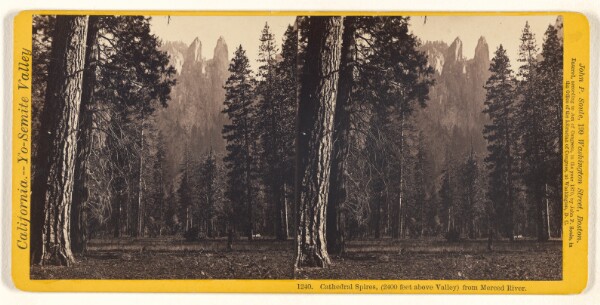 John P. Soule, Cathedral Spires, (2400 feet above Valley) from Merced River.