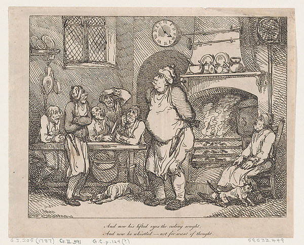 Thomas Rowlandson, And Now His Lifted Eyes The Ceiling Sought...