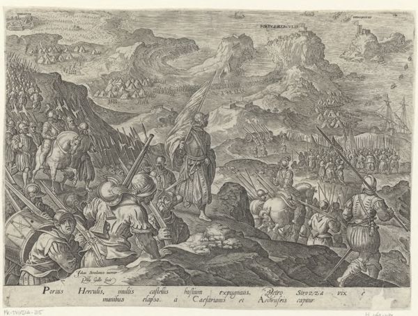 Galle, Philippe, (1537-1612), (printmaker), The history of the Medici: The capture of Portus Herculis