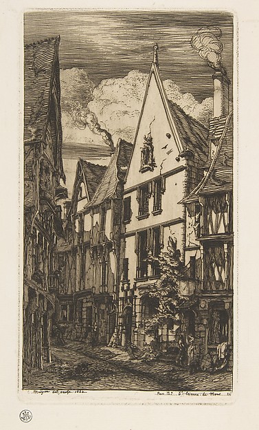 Charles Meryon, La Rue des Toiles, Bourges