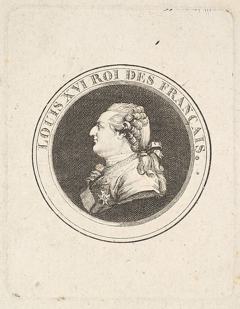 Augustin de Saint-Aubin, Print of a Portrait Medal of Louis XVI
