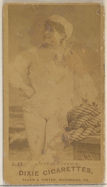 Allen & Ginter, Card 633, Irene Verona, from the Actors and Actresses series (N45, Type 7) for Dixie Cigarettes
