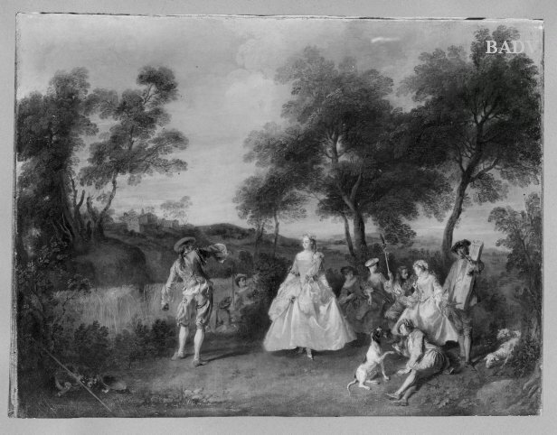 Nicolas Lancret, young people dancing in a park