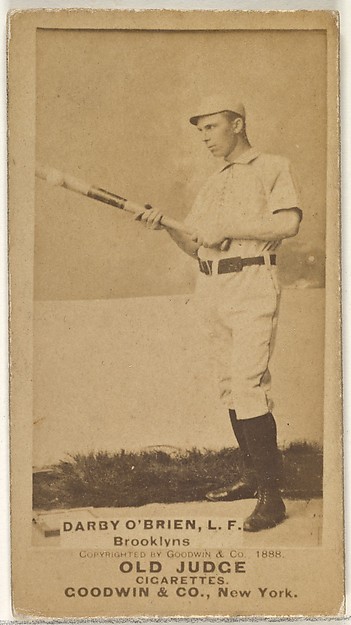 Goodwin & Company, Darby O'Brien, Left Field, Brooklyn Bridegrooms, from the Old Judge series (N172) for Old Judge Cigarettes