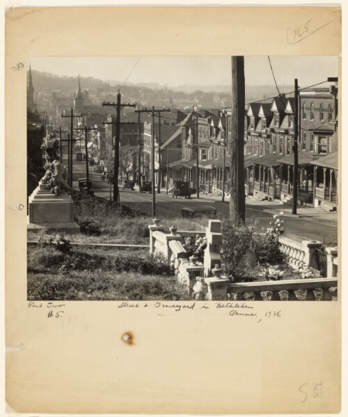 Walker Evans, Street and Graveyard in Bethlehem, Pennsylvania