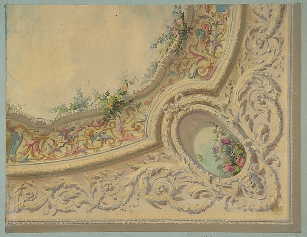 Jules-Edmond-Charles Lachaise, Design for the decoration of a ceiling in the house of Baron Malet, Jouy-en-Josas (Seine et Gise)