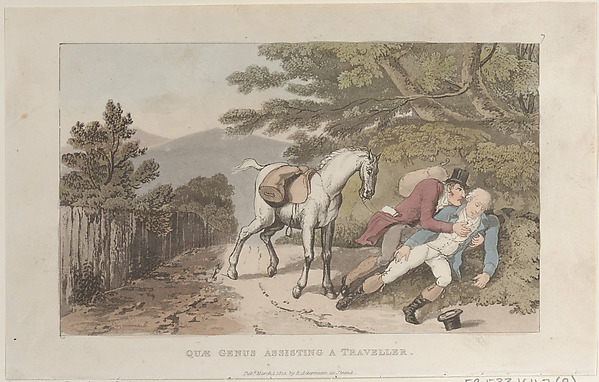 Thomas Rowlandson, Quae Genus Assisting a Traveler