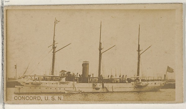Allen & Ginter, Concord, U.S.N., from the Famous Ships series (N50) for Virginia Brights Cigarettes