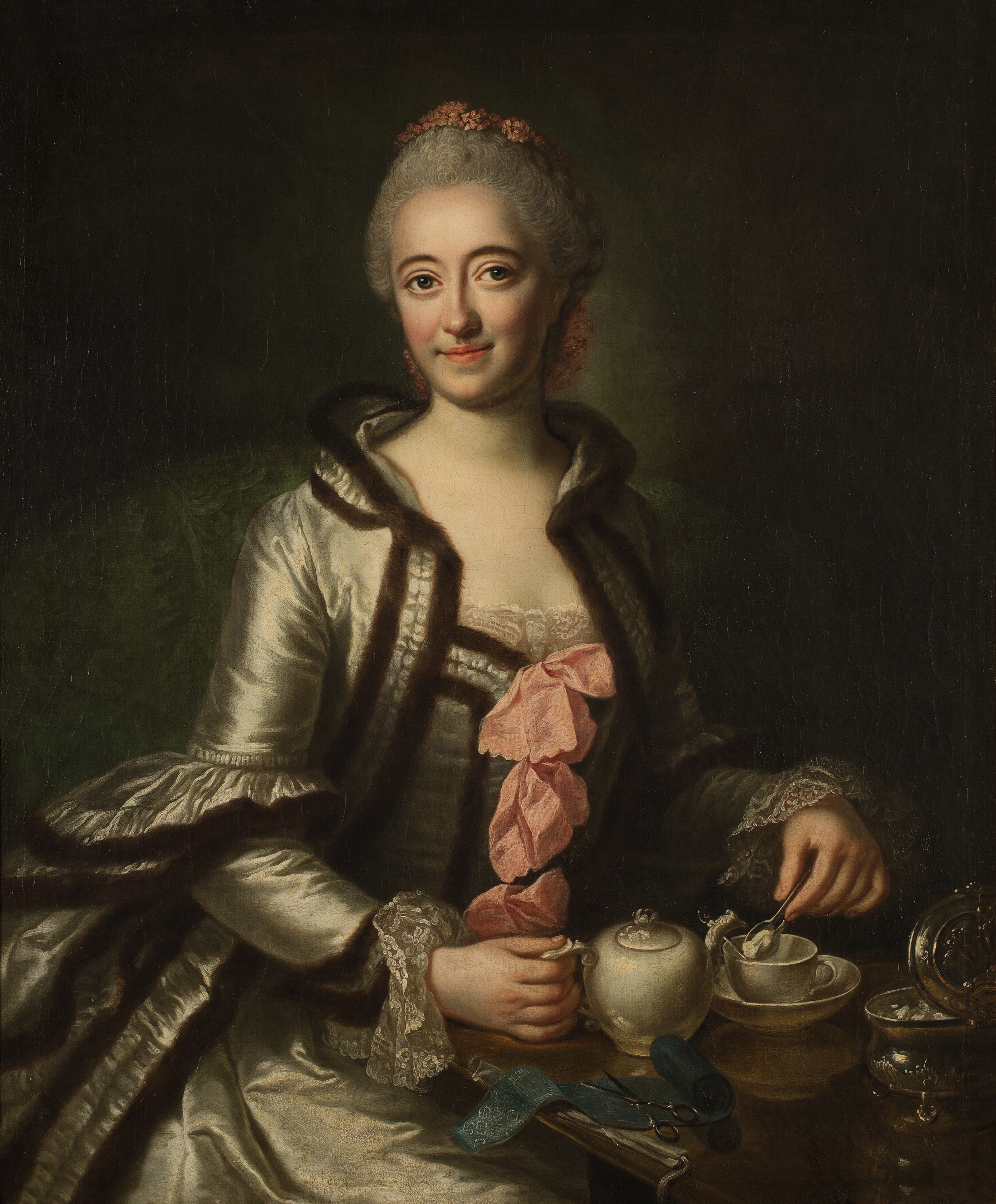 Anna Rosina de Gasc, Porträt einer Dame mit einem Teeservice