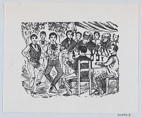 José Guadalupe Posada, A pair of young men dancing for a crowd of older people