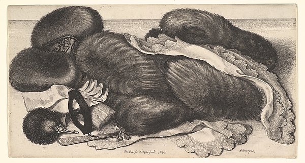 Wenceslaus Hollar, Muffs and Articles of Clothing on a Table